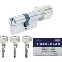ABUS NX21 N1L430_3050 PROFILCYLINDER PROFILCYLINDER MED KNOP NIKKEL SÆT