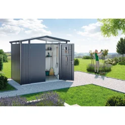 BIOHORT PANORAMA P5 REDSKABSRUM KVARTSGRÅ METALLIC 8,68 M2