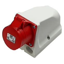 BLUE ELECTRIC CEE 400 VOLT - 16A VÆGUDTAG HVID/RØD