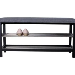 BOLIGINTERIØR BÆNK SORT/GRÅ 34 X 100 CM