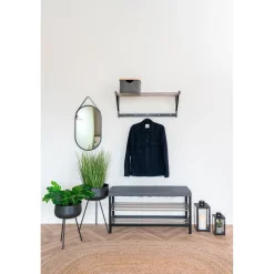 BOLIGINTERIØR BÆNK SORT/GRÅ 34 X 100 CM