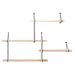 BOLIGINTERIØR HYLDESYSTEM SORT/NATUR 62 X 17.50 X 99 CM