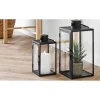 BOLIGINTERIØR METAL LANTERNESÆT H25/H35 CM SORT