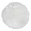 BOLIGINTERIØR RUND IMITERET LAMMESKIND 35X35 CM HVID