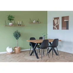 BOLIGINTERIØR SÆT SPISEBORD INKL. 4 STOLE EG 95 X 140 CM