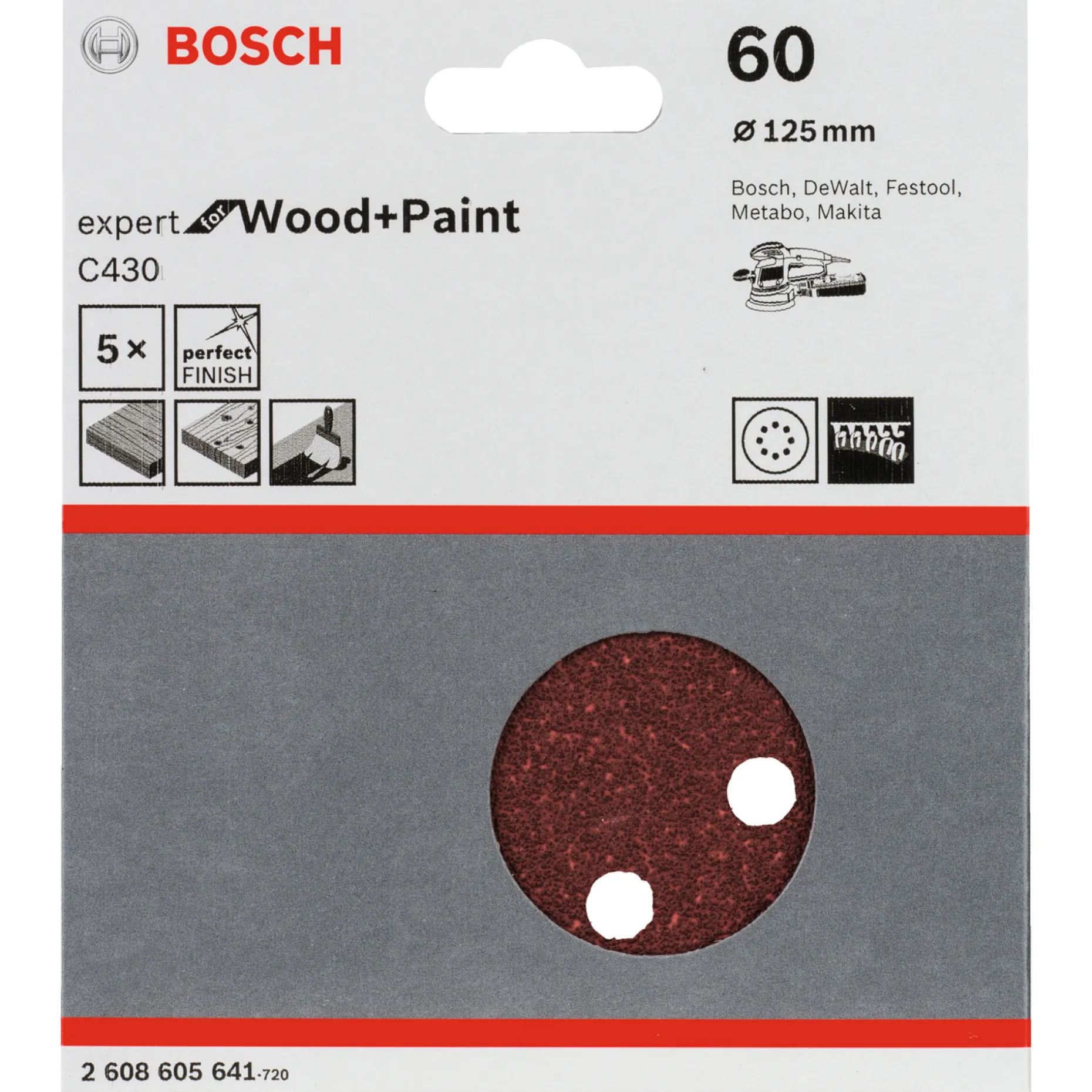 BOSCH C430 EXPERT SLIBEBLAD Ø125 MM 60 5 STK