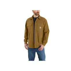 CARHARTT CANVAS FLEECE-LINED SHIRT JACKET SKJORTEJAKKE M BRUN