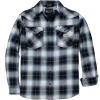 CARHARTT SNAP-FRONT PLAID SHIRT SKJORTE L SORT