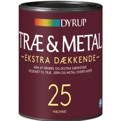 DYRUP 25 EKSTRA DÆKKENDE TRÆ- OG METALMALING 750 ML HVID, NCS 0502-Y