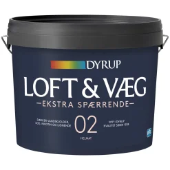 DYRUP 02 EKSTRA SPÆRRENDE VÆG- OG LOFTMALING 4,5 L HVID