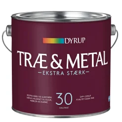 DYRUP 30 EKSTRA STÆRK TRÆ- OG METALMALING 2,25 L HVID