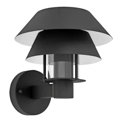 EGLO CHIAPPERA UDENDØRS VÆGLAMPE SORT/HVID 40W