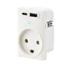 FESH SWITCH CURVELINE - 2 X USB STIKKONTAKT HVID 1,5 MODUL M/JORD