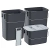 G. FUNDER 2X12 L., 1X7 L. AFFALDSSORTERING GRÅ 265X440X190MM.