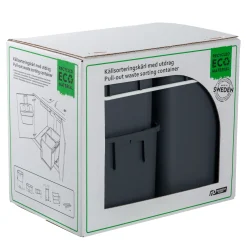 G. FUNDER 2X12 L., 1X7 L. AFFALDSSORTERING GRÅ 395 X 270 X 355MM