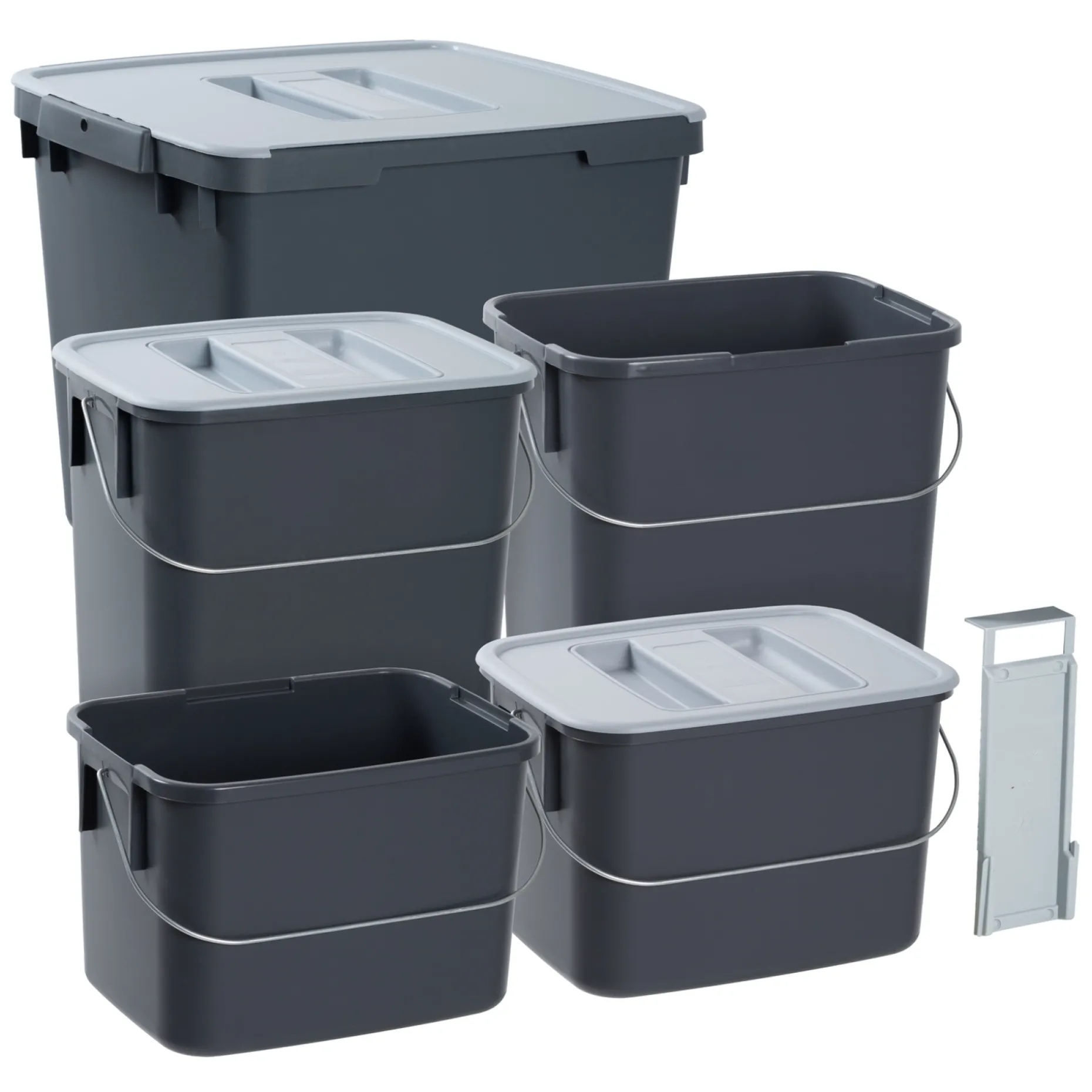 G. FUNDER 1X25 L., 2X12 L. 2X7 L. AFFALDSSORTERING GRÅ 375 X 275 X 450