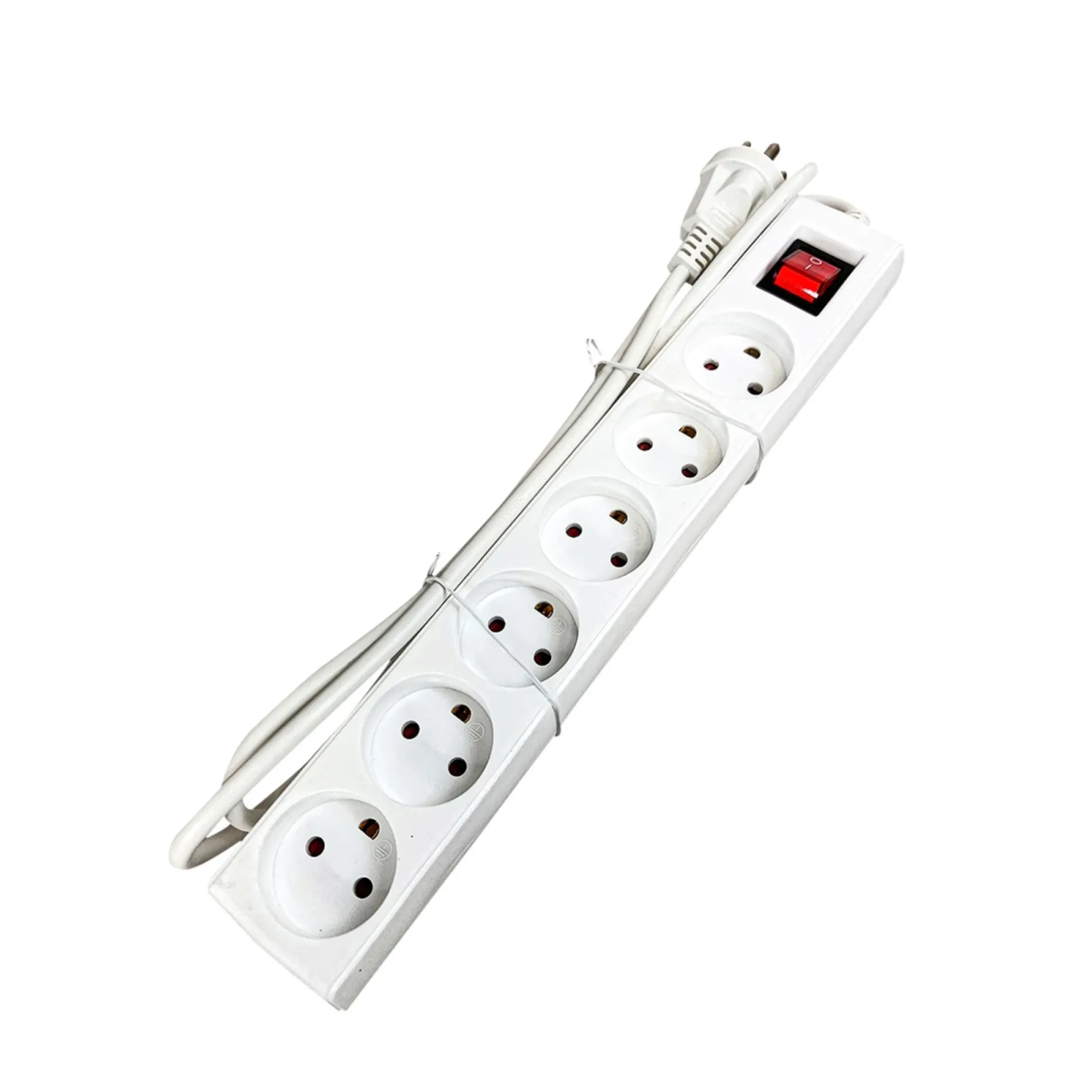 GRIPO STIKDÅSE 6 UDTAG M/JORD M/AFBRYDER HVID 1,5 M KABEL