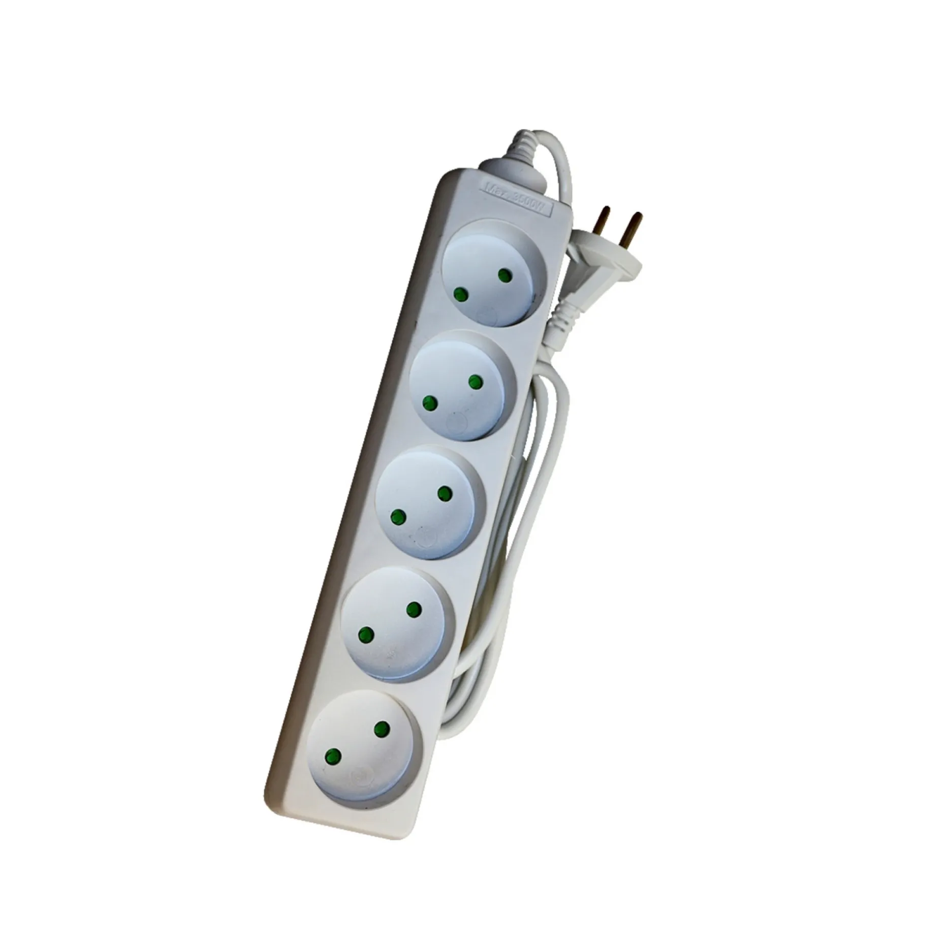 GRIPO STIKDÅSE 5 UDTAG U/JORD HVID 1,5 M KABEL