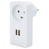 GRIPO STIKDÅSE HVID M/ 2 USB UDTAG