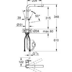 GROHE ESSENCE KØKKENARMATUR KROM
