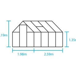HALLS QUBE 68 DRIVHUS 3 MM HÆRDET GLAS HELE BANER SORT 5 M²