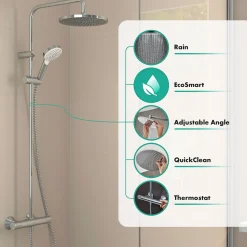 HANSGROHE MOVENTA ECOSMART S240 BRUSESYSTEM KROM