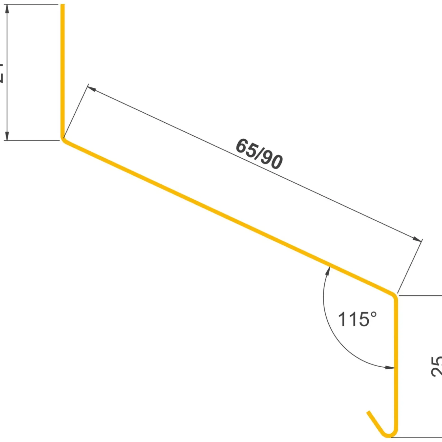 JUAL SORT ALU-PROFIL 19AS, 25 X 65 X 24 MM. SÅLBÆNK 1 M