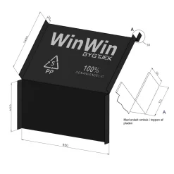 JUAL WINWIN PLADE SPÆRAFSTAND 1000 MM VINDSTOPPLADE SORT 450 + 1450 + 50 MM