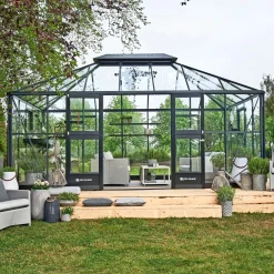 JULIANA GRAND OASE ORANGERI 3 MM HÆRDET GLAS HELE BANER ANTRACIT 18,8 M2