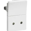 LK FUGA 1,5 MODUL STIKKONTAKT M/AFBRYDER HVID U/JORD
