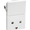 LK FUGA STIKKONTAKT M/AFBRYDER HVID 1 1/2 MODUL M/JORD