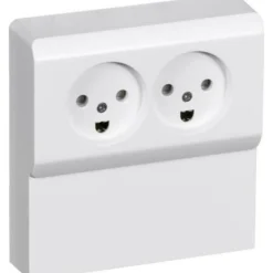 LK OPUS 66 DOBBELT STIKONTAKT MED PANEL HVID M/JORD