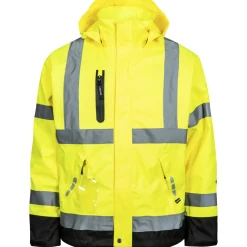 LYNGSØE FOX 9057-53/07 HÅNDVÆRKER REGNJAKKE HI-VIZ XL GUL/SORT