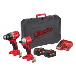 MILWAUKEE M18 BLCPP2B-402C SKRUEMASKINESÆT AKKU MED BATTERI OG LADER