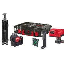 MILWAUKEE M12 3PLSKIT-401P KRYDSLASER UDEN MÅLPLADE 38 M/ MED MÅLPLADE 100 M