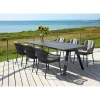 OUTRIUM CARROS/PALMA BORD + 6 STOLE HAVEMØBELSÆT SORT/GRÅ