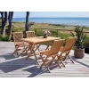 OUTRIUM JAVA/SYROS BORD + 4 STOLE HAVEMØBELSÆT TEAK