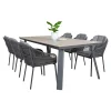 OUTRIUM LEROS/PALMA BORD + 6 STOLE HAVEMØBELSÆT GRÅ