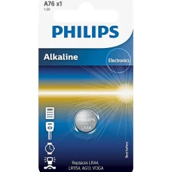 PHILIPS ALKALINE A76 KNAPCELLE BATTERI 1 STK/PAK