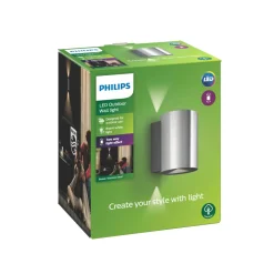 PHILIPS BUXUS UDENDØRS VÆGLAMPE RUSTFRIT STÅL 5W