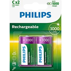 PHILIPS C GENOPLADELIGT BATTERI 2 STK/PAK