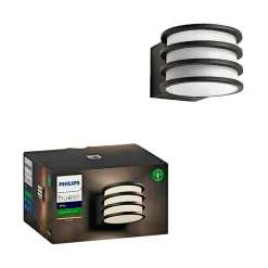 PHILIPS HUE W LUCCA UDENDØRS VÆGLAMPE 9W ANTRACITGRÅ
