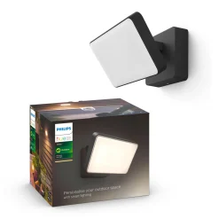 PHILIPS HUE W WELCOME UDENDØRS VÆGLAMPE 15W SORT