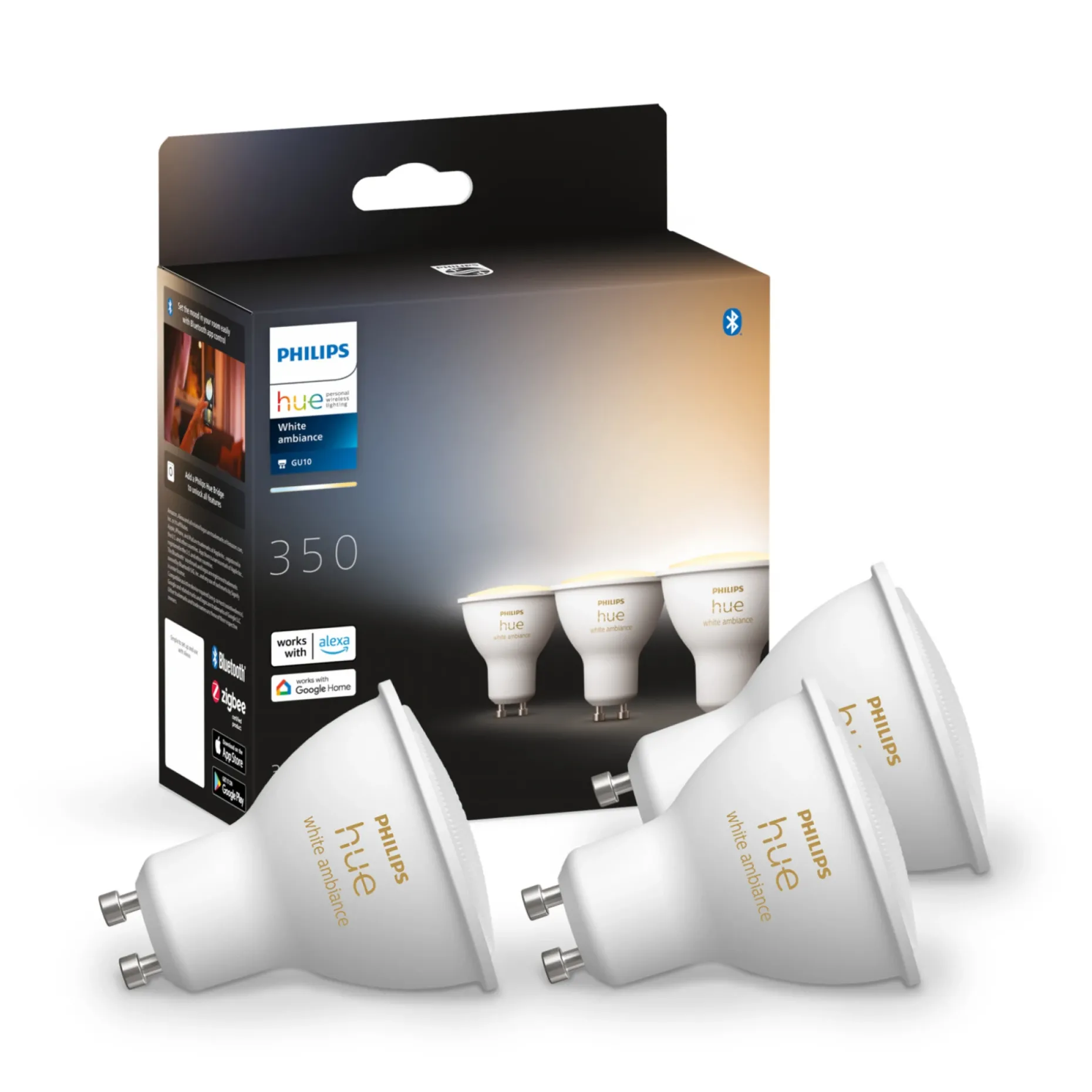 PHILIPS HUE WA 3-PAK SMART LED PÆRE GU10 SPOT 5W