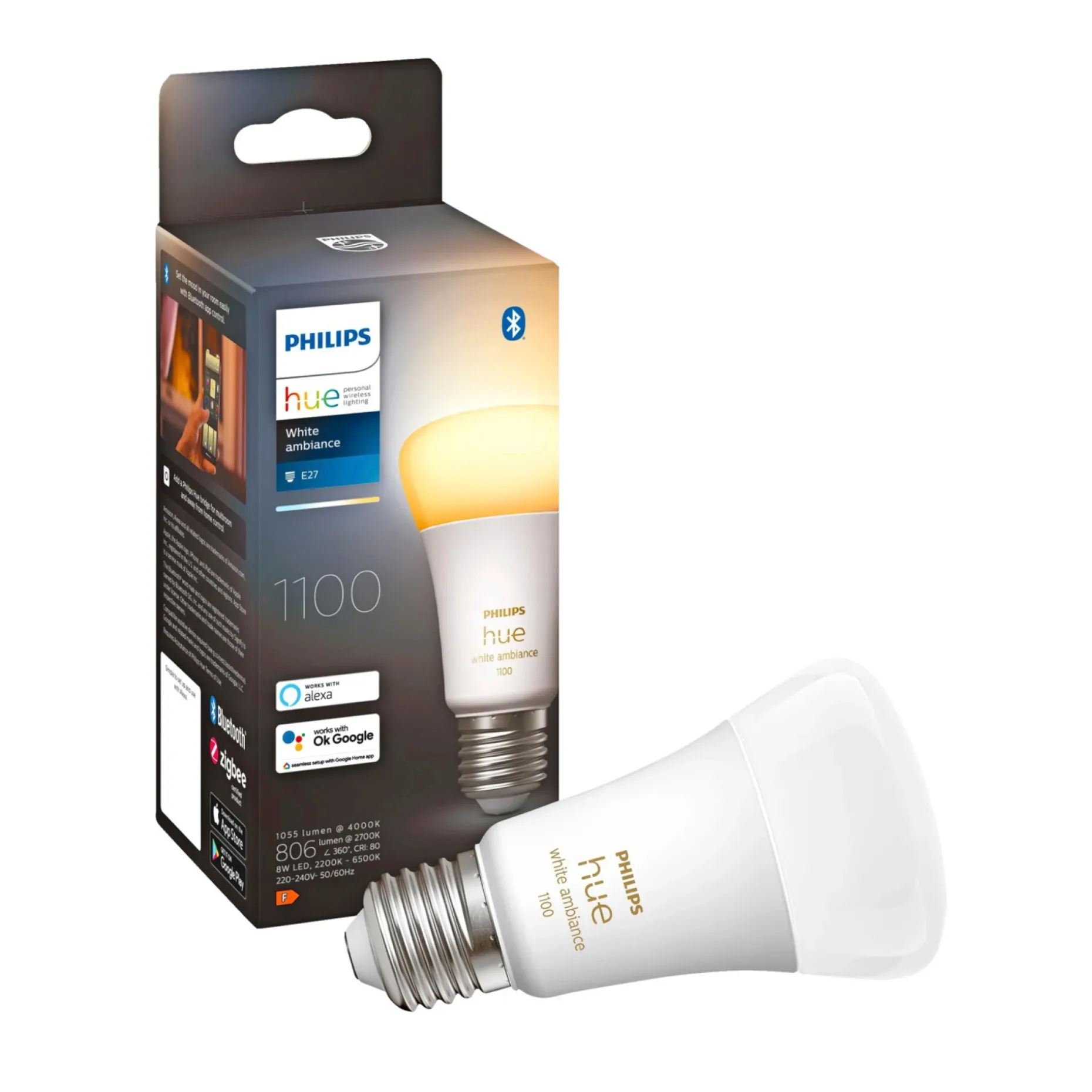 PHILIPS HUE WA SMART LED PÆRE E27 STANDARD 11W
