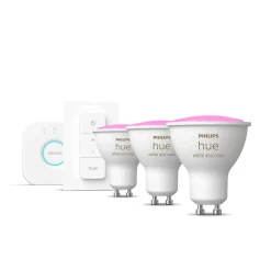 PHILIPS HUE WCA 3 X GU10, BRIDGE & DIM. SWITCH STARTSÆT