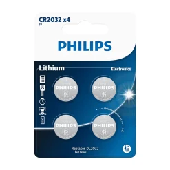 PHILIPS LITIUM CR2032 KNAPCELLE BATTERI 4 STK/PK