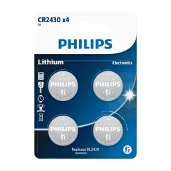 PHILIPS LITIUM CR2430 KNAPCELLE BATTERI 4 STK/PK