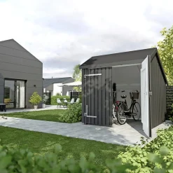 PLUS 1 MODUL LUKKET INKL. TAGPAP OG ALULISTER CYKELSKUR 5,7 M2
