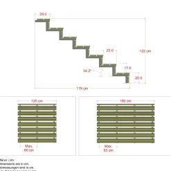 PLUS 7 TRIN TERRASSETRAPPE 1800 X 1220 MM